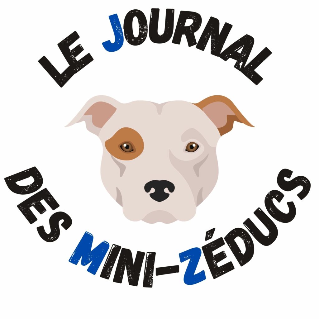 Logo circulaire officiel du Journal des Mini-Zéducs, Frangy Éducateur Canin, avec illustration de American Staffordshire Terrier.